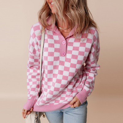 Love Kuza - Sweet Checkmate Polo Sweater