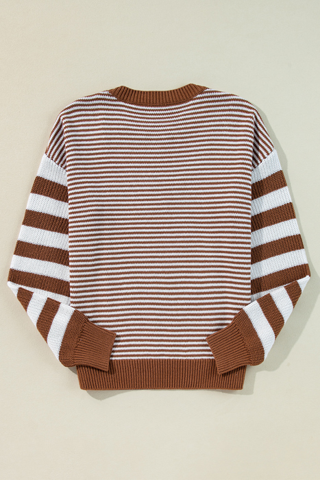 Love Kuza - Caramel Horizon Striped Sweater
