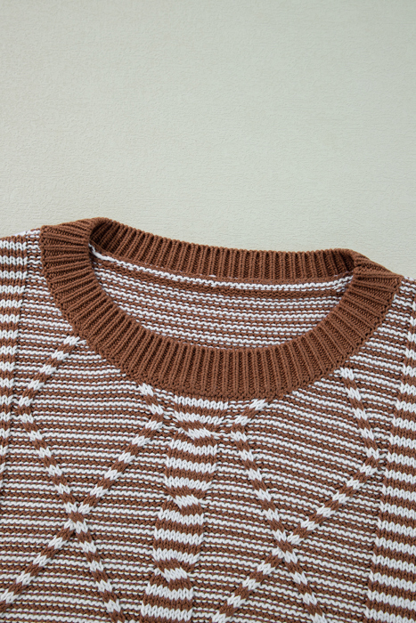 Love Kuza - Caramel Horizon Striped Sweater