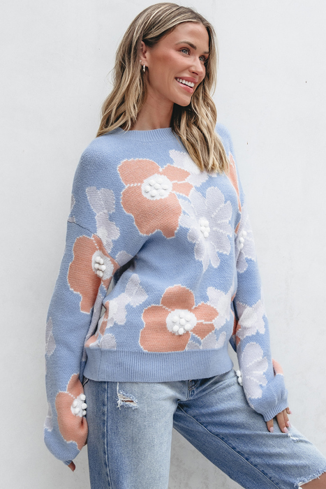 Love Kuza - Cloud Blossom Knit Sweater