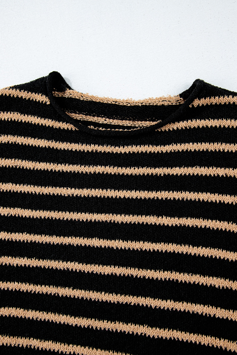Love Kuza - Timeless Striped Knit Pullover Sweater