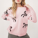  Love Kuza - Sweet Bow Charm Knit Sweater