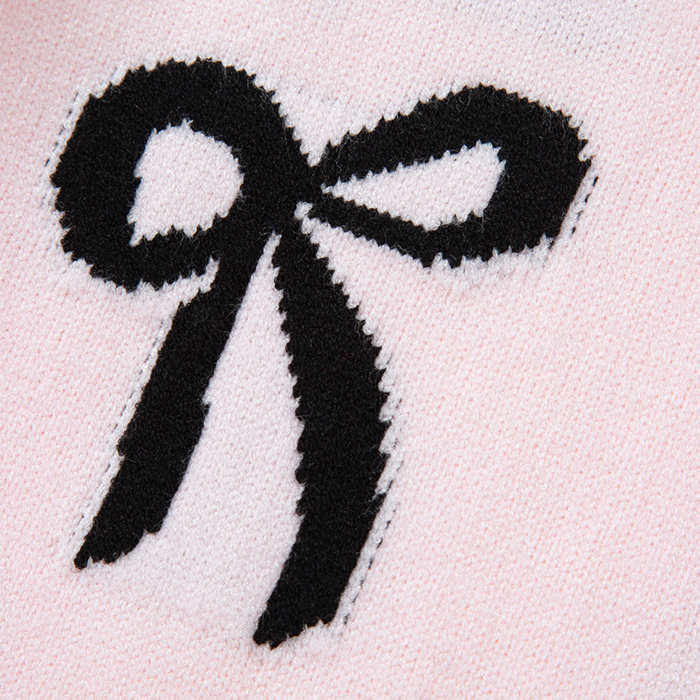 Love Kuza - Sweet Bow Charm Knit Sweater