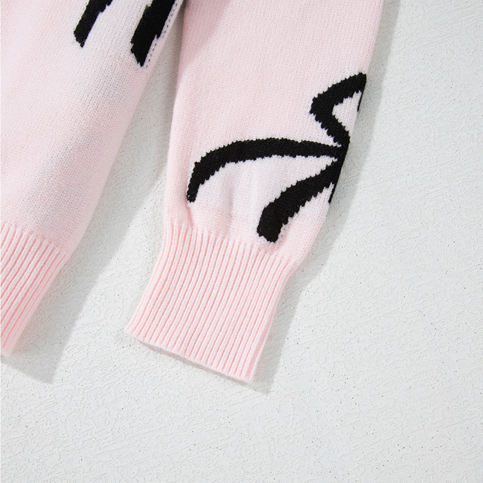 Love Kuza - Sweet Bow Charm Knit Sweater