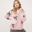  Love Kuza - Sweet Bow Charm Knit Sweater