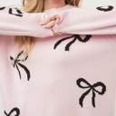  Love Kuza - Sweet Bow Charm Knit Sweater