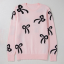  Love Kuza - Sweet Bow Charm Knit Sweater