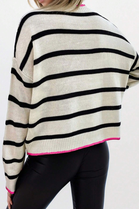 Love Kuza - Pop Stripe Contrast Sweater