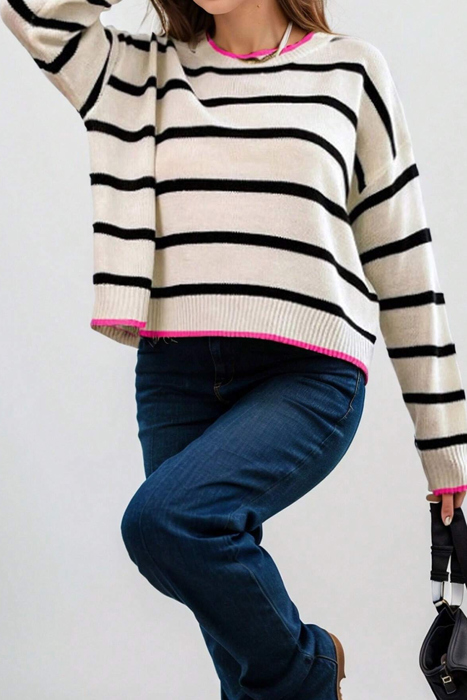 Love Kuza - Pop Stripe Contrast Sweater