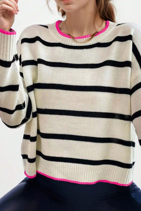 Love Kuza - Pop Stripe Contrast Sweater