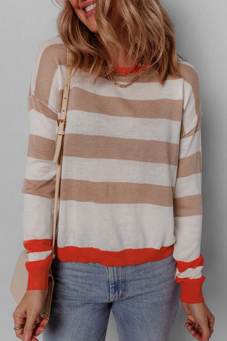 Love Kuza - Autumn Glow Stripe Light Sweater