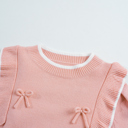  Love Kuza - Rosy Ruffle & Bow Knit Sweater
