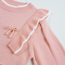  Love Kuza - Rosy Ruffle & Bow Knit Sweater