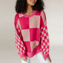  Love Kuza - Bubble Pop Check Knit Sweater