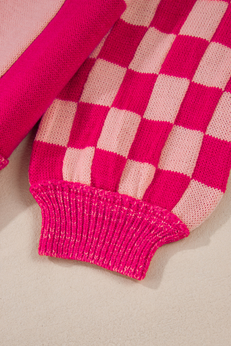 Love Kuza - Bubble Pop Check Knit Sweater