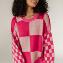  Love Kuza - Bubble Pop Check Knit Sweater