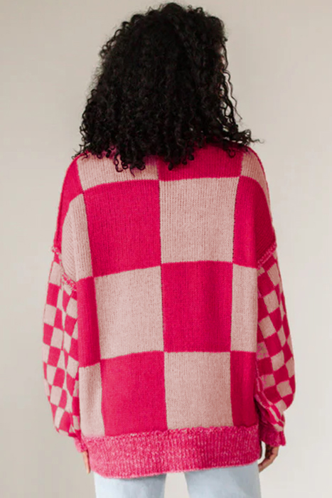 Love Kuza - Bubble Pop Check Knit Sweater