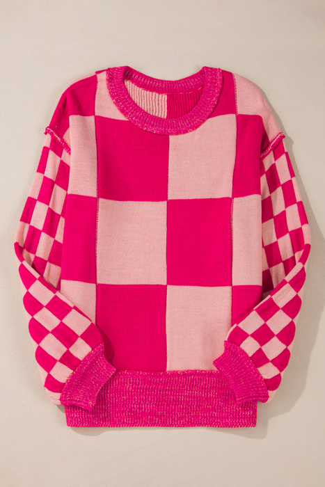 Love Kuza - Bubble Pop Check Knit Sweater