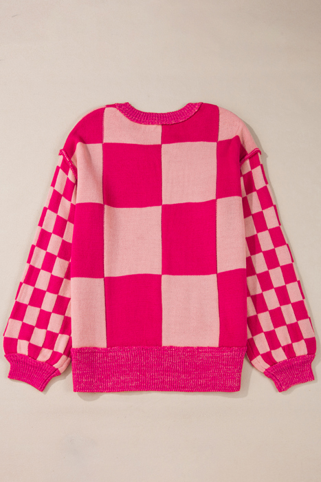 Love Kuza - Bubble Pop Check Knit Sweater