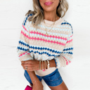  - Sunset Coast Striped Knit Sweater