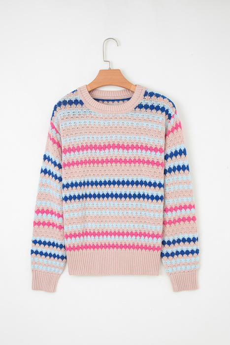 - Sunset Coast Striped Knit Sweater