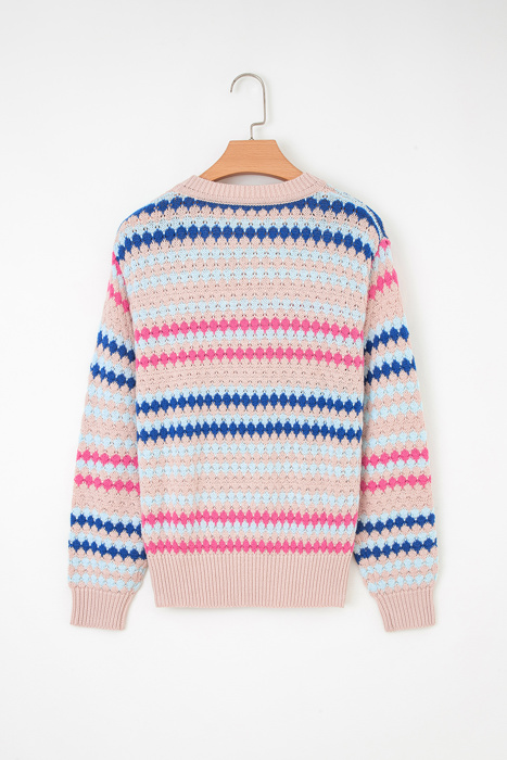 - Sunset Coast Striped Knit Sweater