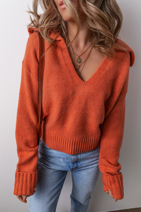 Love Kuza - Rustic Charm V-Neck Sweater