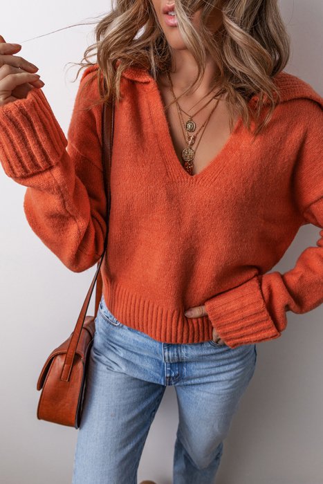 Love Kuza - Rustic Charm V-Neck Sweater
