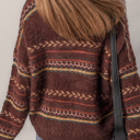  Love Kuza - Cozy Fair Isle Fuzzy Knit Sweater