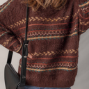  Love Kuza - Cozy Fair Isle Fuzzy Knit Sweater