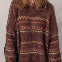  Love Kuza - Cozy Fair Isle Fuzzy Knit Sweater