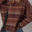  Love Kuza - Cozy Fair Isle Fuzzy Knit Sweater