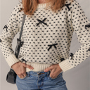  Love Kuza - Sweet Bow Symphony Knit Sweater
