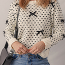  Love Kuza - Sweet Bow Symphony Knit Sweater