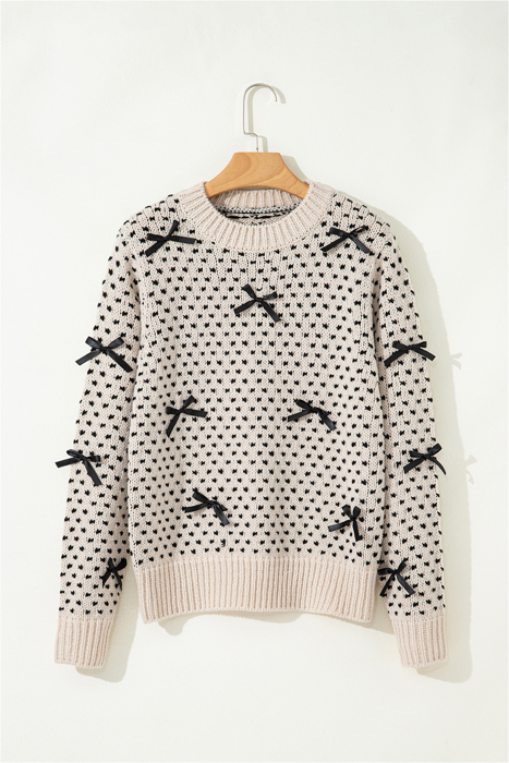 Love Kuza - Sweet Bow Symphony Knit Sweater