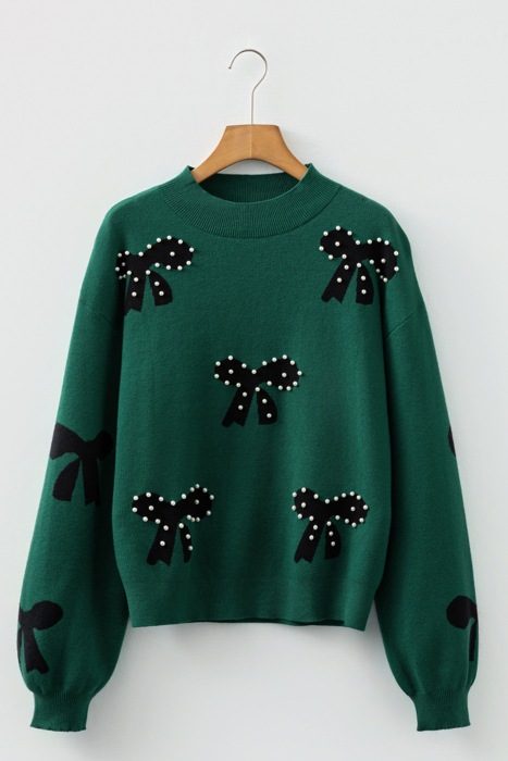 Love Kuza - Velvet Bow Holiday Sweater