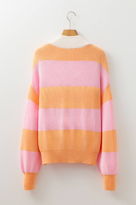 Love Kuza - Citrus Glow Quarter-Zip Sweater