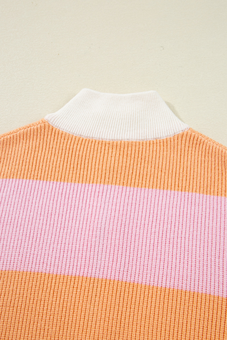 Love Kuza - Citrus Glow Quarter-Zip Sweater