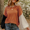  Love Kuza - Autumn Ember Colorblock Sweater