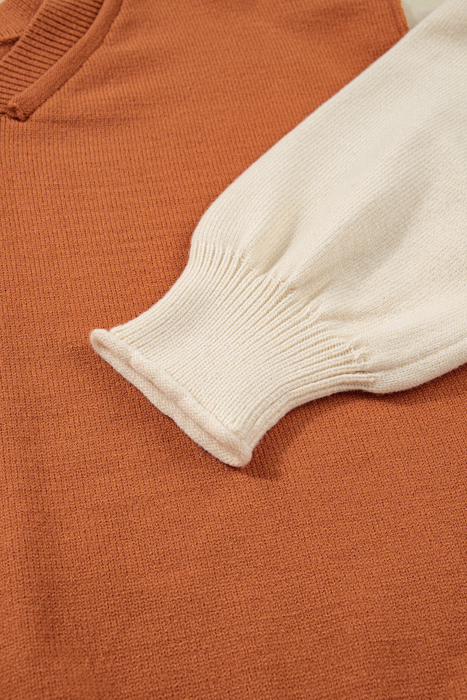 Love Kuza - Autumn Ember Colorblock Sweater