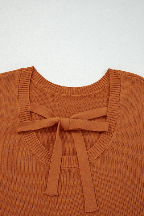 Love Kuza - Autumn Ribbon-Back Knit Sweater
