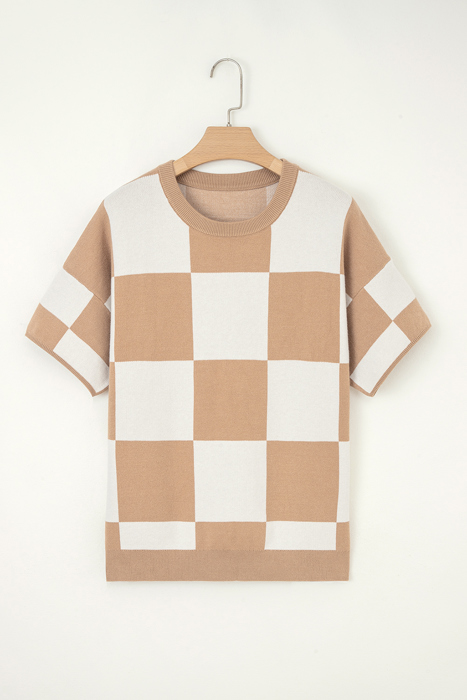 Love Kuza - Chic Check Comfort Knit Tee