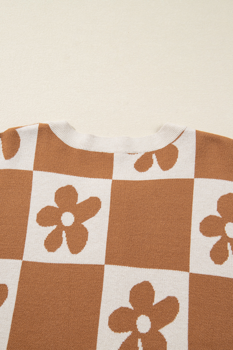 Love Kuza - Retro Bloom Henley Sweater