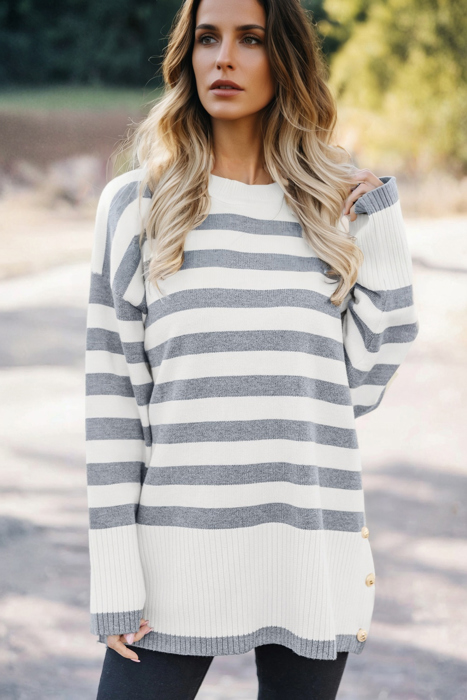 Love Kuza - Harbor Breeze Button Sweater
