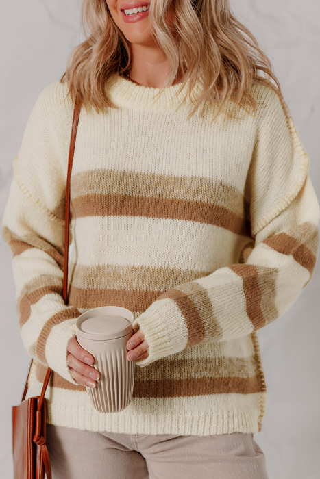 Love Kuza - Caramel Drift Striped Sweater