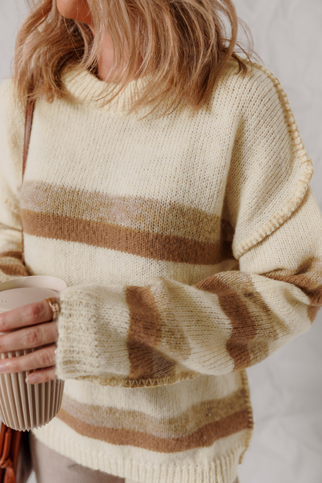 Love Kuza - Caramel Drift Striped Sweater