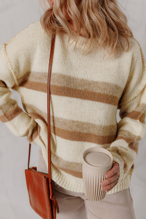 Love Kuza - Caramel Drift Striped Sweater
