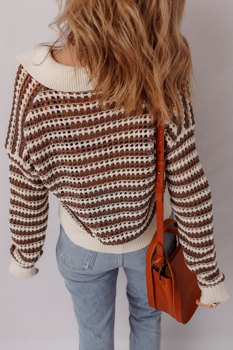Love Kuza - Cocoa Whirl Crochet Sweater