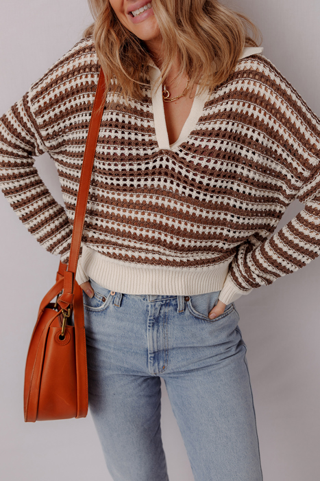 Love Kuza - Cocoa Whirl Crochet Sweater