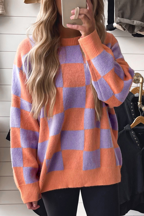 Love Kuza - Sunset Pop Checker Sweater